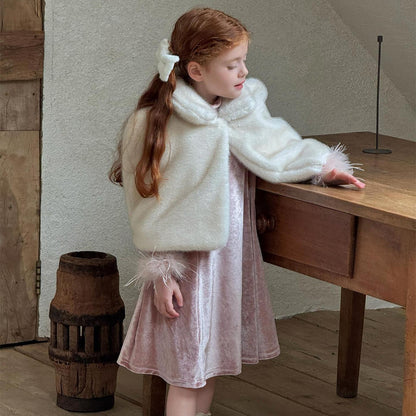 Boa cape, fur bolero, eco-fur party poncho [mh0011753]