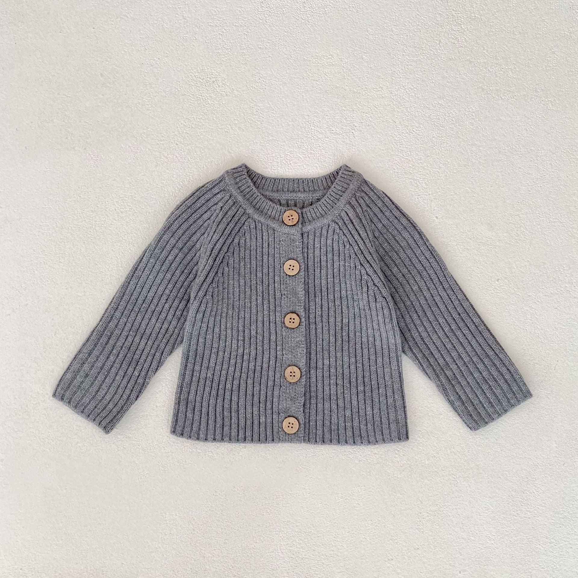 -ワイドリブ編みニットカーディガン長袖トップス【mh0010839】 - mamahalo shop - カーディガン・パーカー -  べビー服 - 子供服 - 男の子 - 女の子