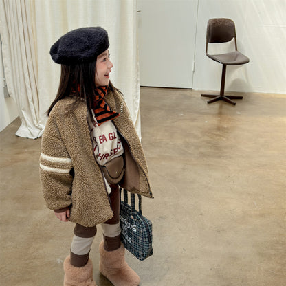 ボアフリースジャケット ダブルライン ジップアップ ボアブルゾン【mh0011903】