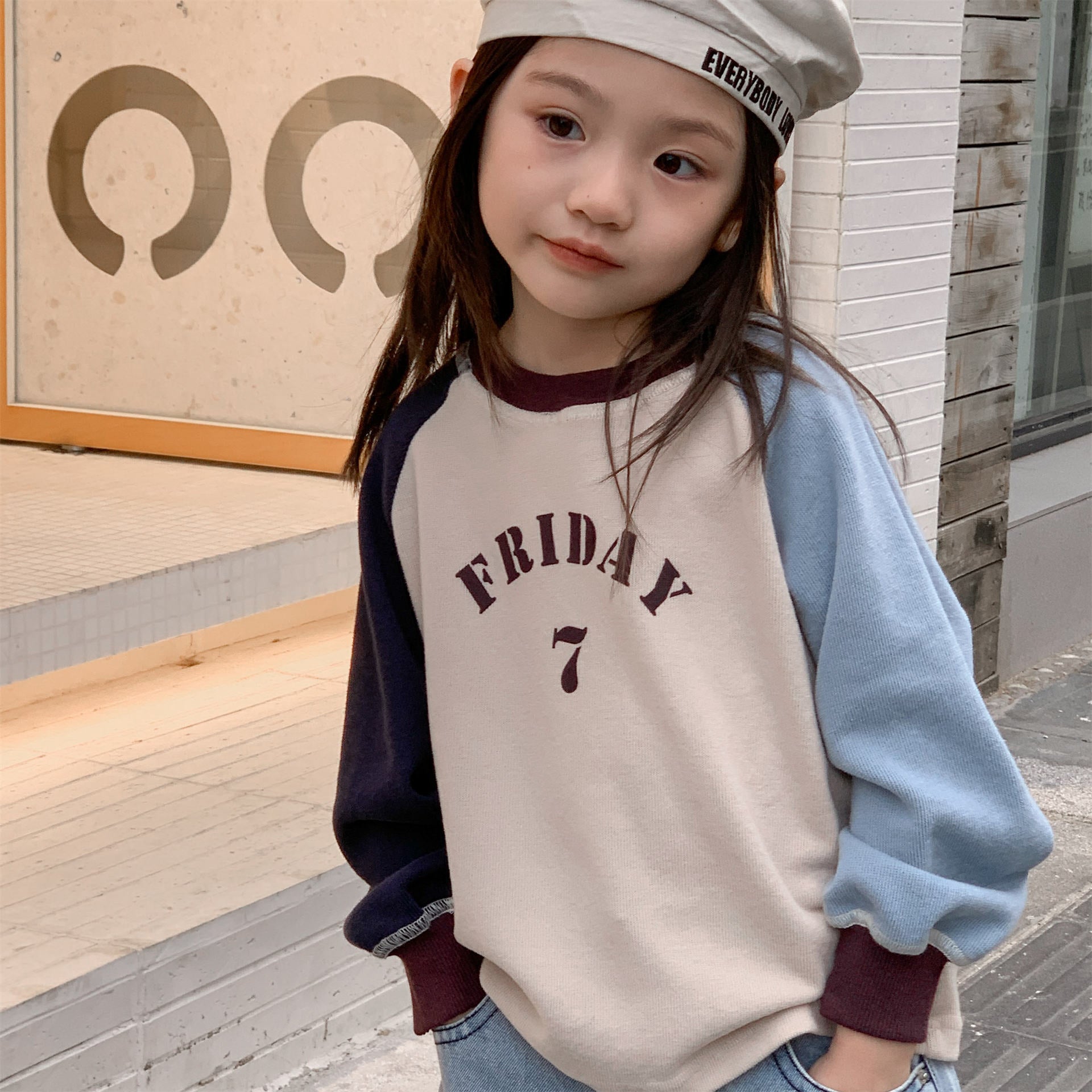 -ロゴプリント長袖スウェット ラグランTシャツ【mh0010812】 - mamahalo shop - 長袖Tシャツ -  べビー服 - 子供服 - 男の子 - 女の子