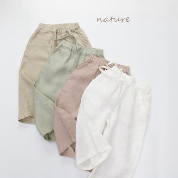 Linen Minimalist Trousers リネン ロングパンツ【mh0013629】