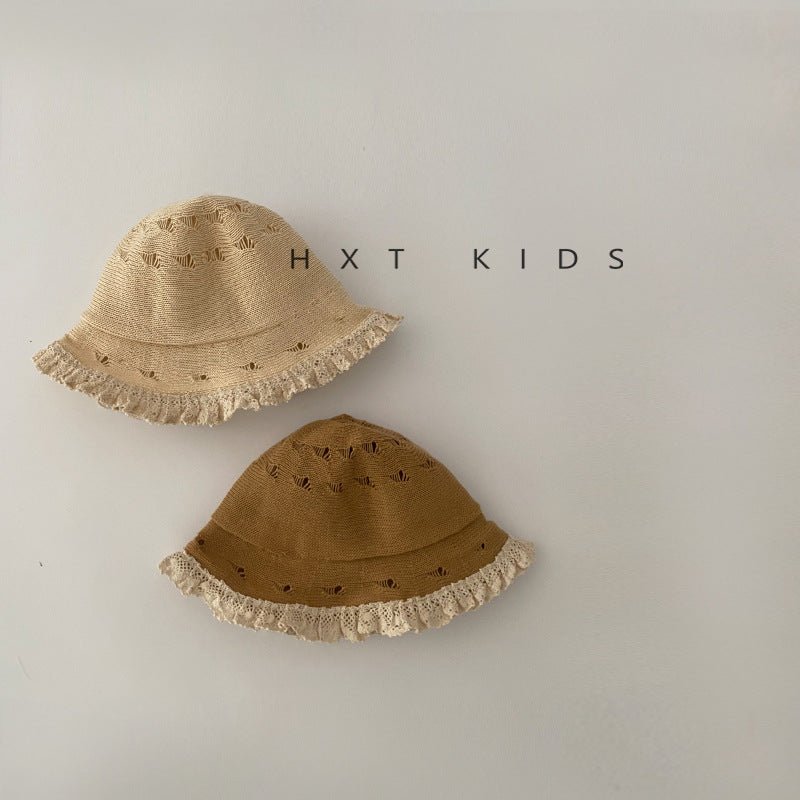 Sombrero tipo pescador calado con encaje para niños【mh0001869】