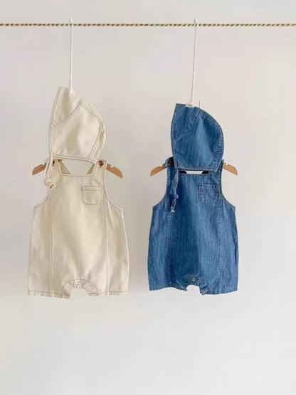 Cotton Denim Overalls Set ノースリーブロンパース【mh0012903】