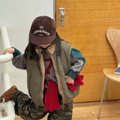 パッチワークベスト 裏ボアフリース スタンドカラー【mh0011920】