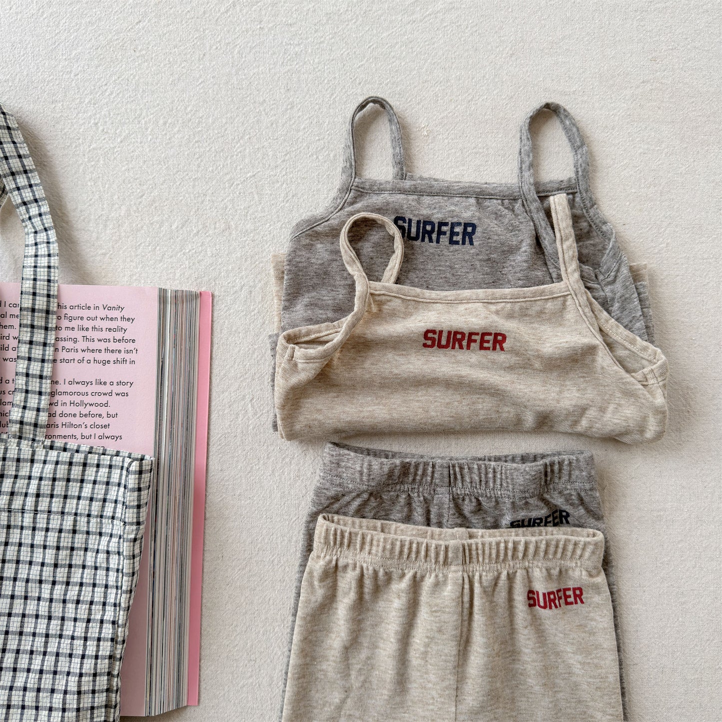 Sleeveless Logo Cami Shorts Set カレッジロゴ キャミソール ショートパンツ セット【mh0013448】