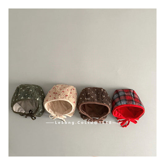 ベビー帽子 ボアフリース ボンネット 耳当て付き帽子【mh0011814】