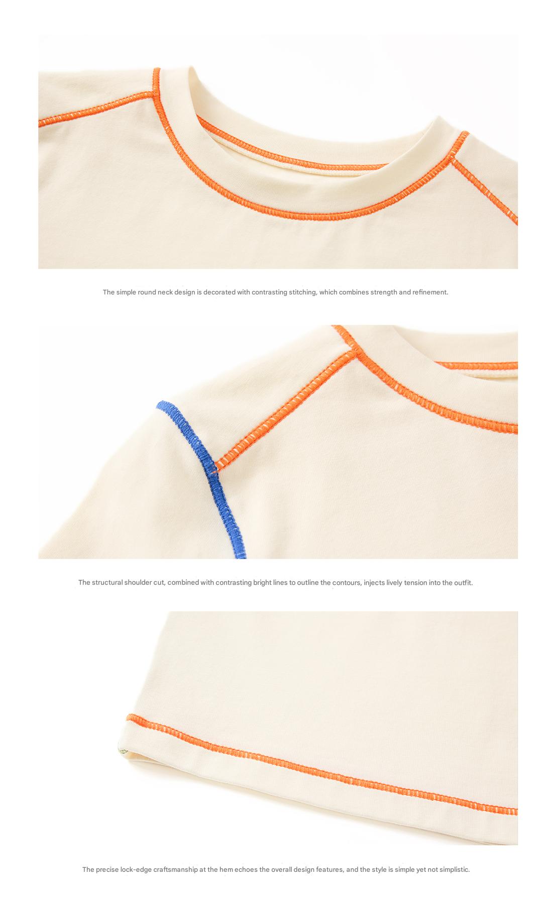 -切り替えステッチ長袖Tシャツ【mh0011300】 - mamahalo shop - 長袖Tシャツ -  べビー服 - 子供服 - 男の子 - 女の子