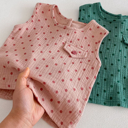 Polka Dot Sleeveless Set-up ドット柄 ノースリーブ セットアップ【mh0012724】
