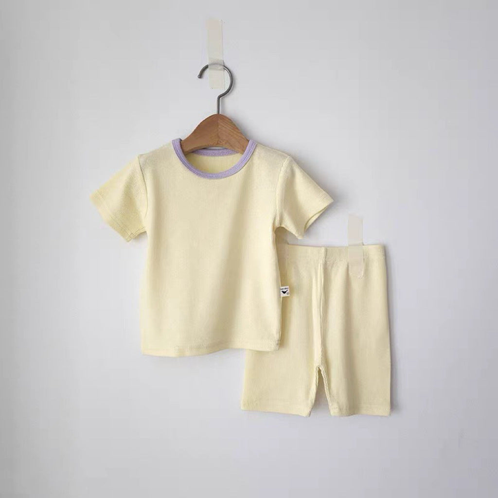 Crew Neck Short-Sleeve T-shirt Shorts Set Daily Short Sleeve T-shirt Shorts Set [mh0013277]