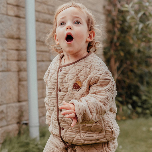 長袖キルトジャケット 裏起毛素材 パイピングデザイン アウター ブルゾン【mh0011647】