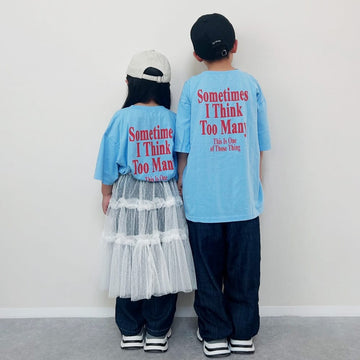 キッズ ロゴプリント ルーズ バックプリント コットン 半袖Tシャツ【mh0013826】