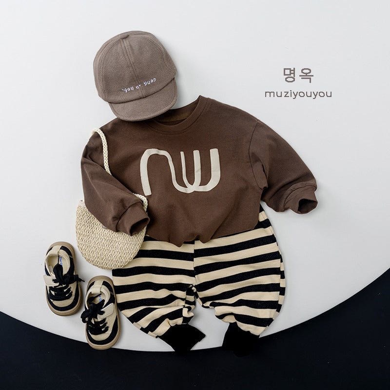 -幾何学プリント長袖Tシャツ【mh0010861】 - mamahalo shop - 長袖Tシャツ -  べビー服 - 子供服 - 男の子 - 女の子