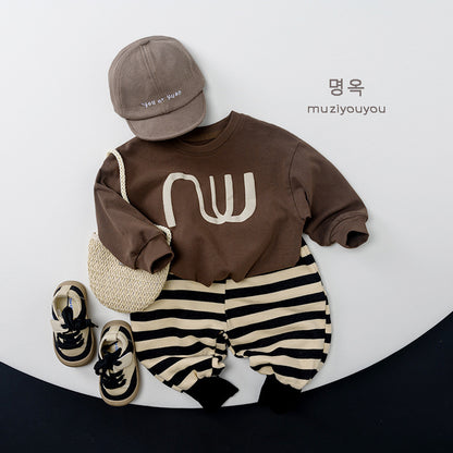 -幾何学プリント長袖Tシャツ【mh0010861】 - mamahalo shop - 長袖Tシャツ -  べビー服 - 子供服 - 男の子 - 女の子