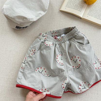 Dog Clock Graphic Cotton Shorts グラフィック ショートパンツ【mh0012649】