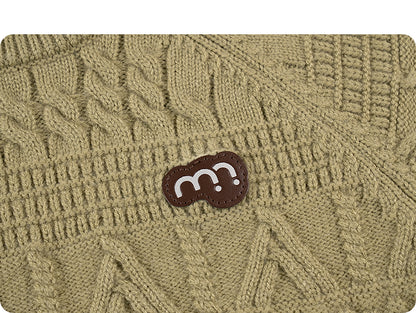 -長袖ニットセーター ケーブル編み リブ編み クルーネック プルオーバー【mh0011305】 - mamahalo shop - ニット・セーター -  べビー服 - 子供服 - 男の子 - 女の子