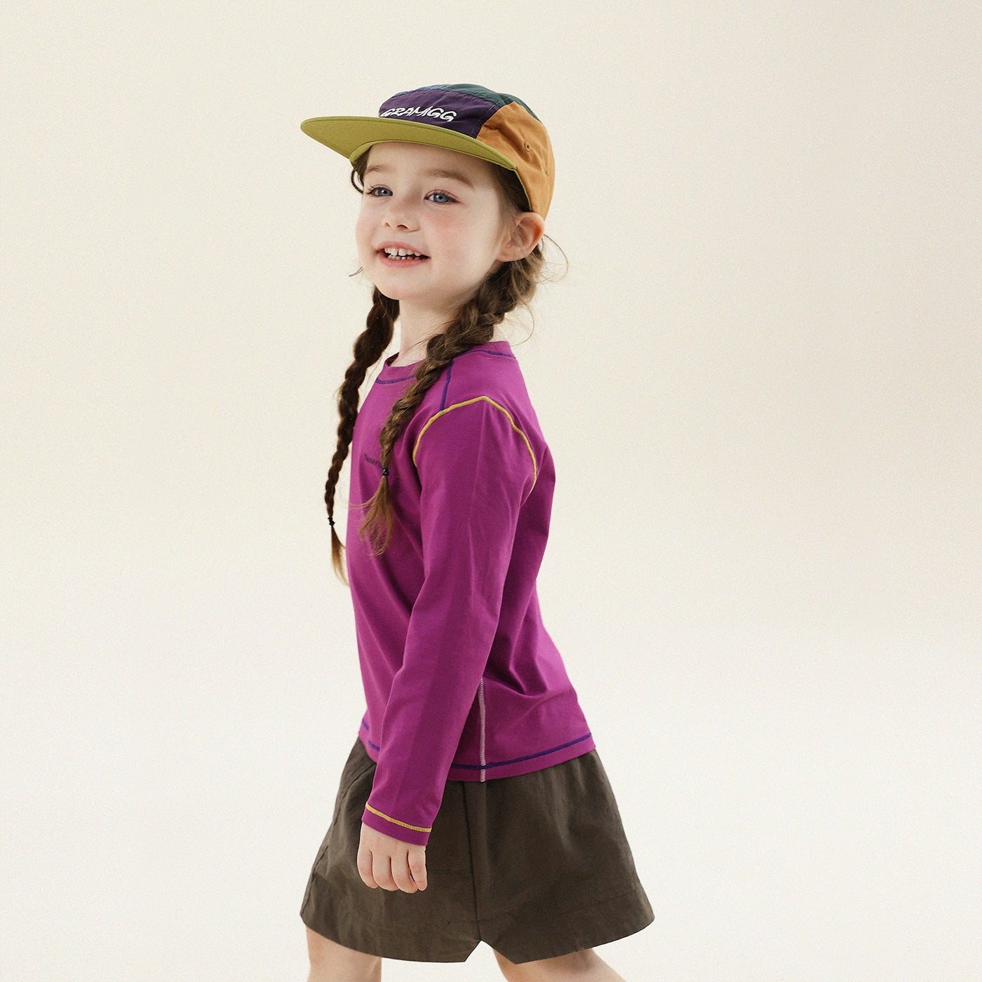 -切り替えステッチ長袖Tシャツ【mh0011300】 - mamahalo shop - 長袖Tシャツ -  べビー服 - 子供服 - 男の子 - 女の子