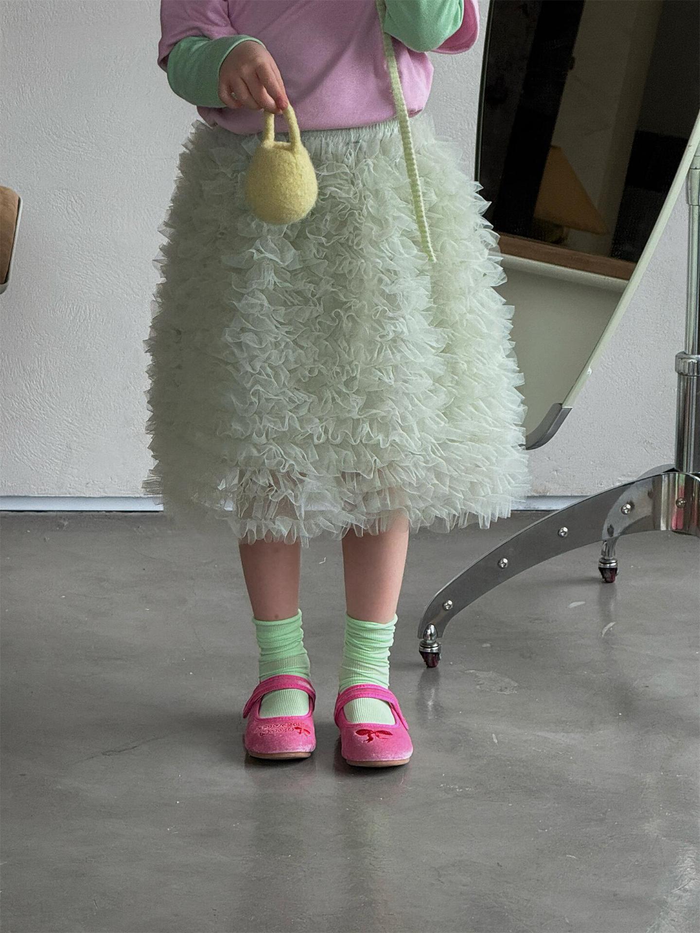 Tiered Mesh Tutu Skirt チュチュ 膝丈スカート【mh0012871】