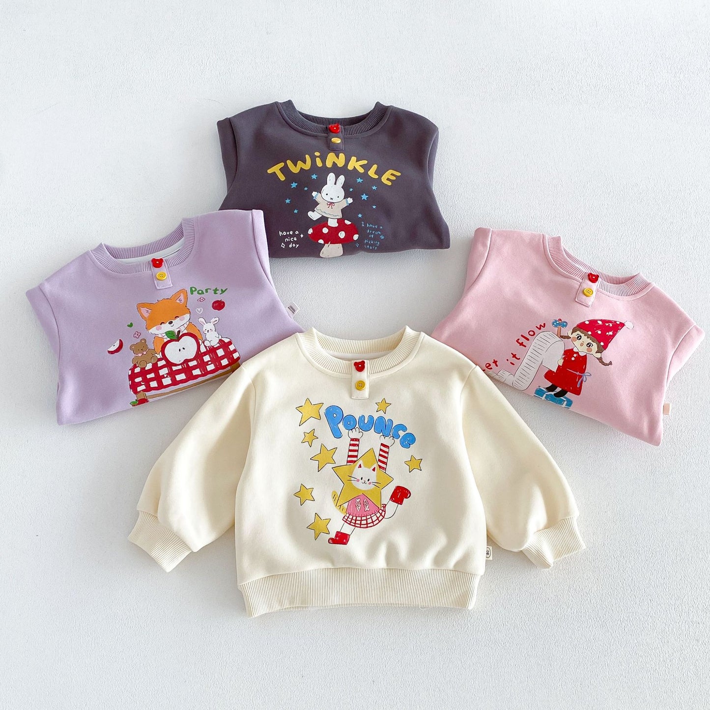 Sudadera de manga larga con estampado de personajes infantiles 【mh0014030】