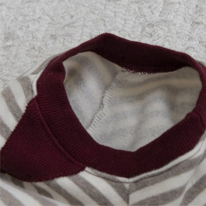 長袖ロンパース ボーダー スウェットジャンプスーツ【mh0011849】