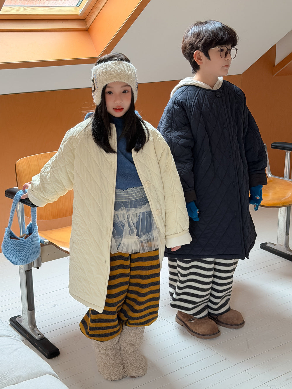 ミドル丈キルトコート キルティング ノーカラー アウター【mh0011878】