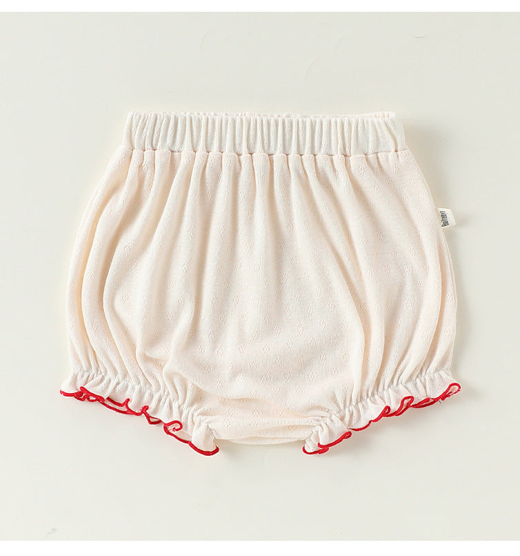 Sleeveless Embroidered Ruffle Top Shorts フルーツ ノースリーブカットソー ブルマパンツ【mh0013497】