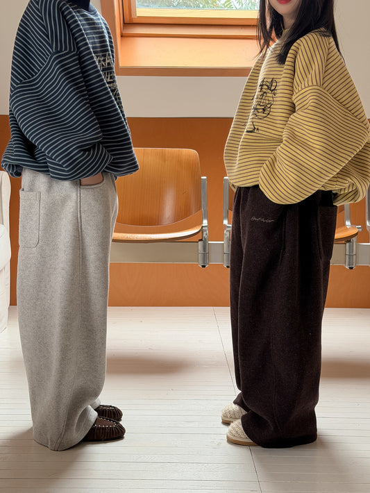 スウェットパンツ 厚手 ワイドルーズロングパンツ【mh0011877】