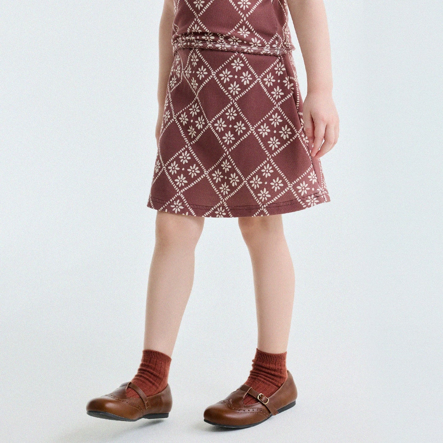 Retro Geometric Tank Top Skort ダイヤ柄 タンクトップ パンツインスカート【mh0013185】