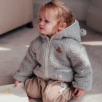 長袖ジャケット ボア素材 クマ耳フード ジップアップ アウター ブルゾン【mh0011646】