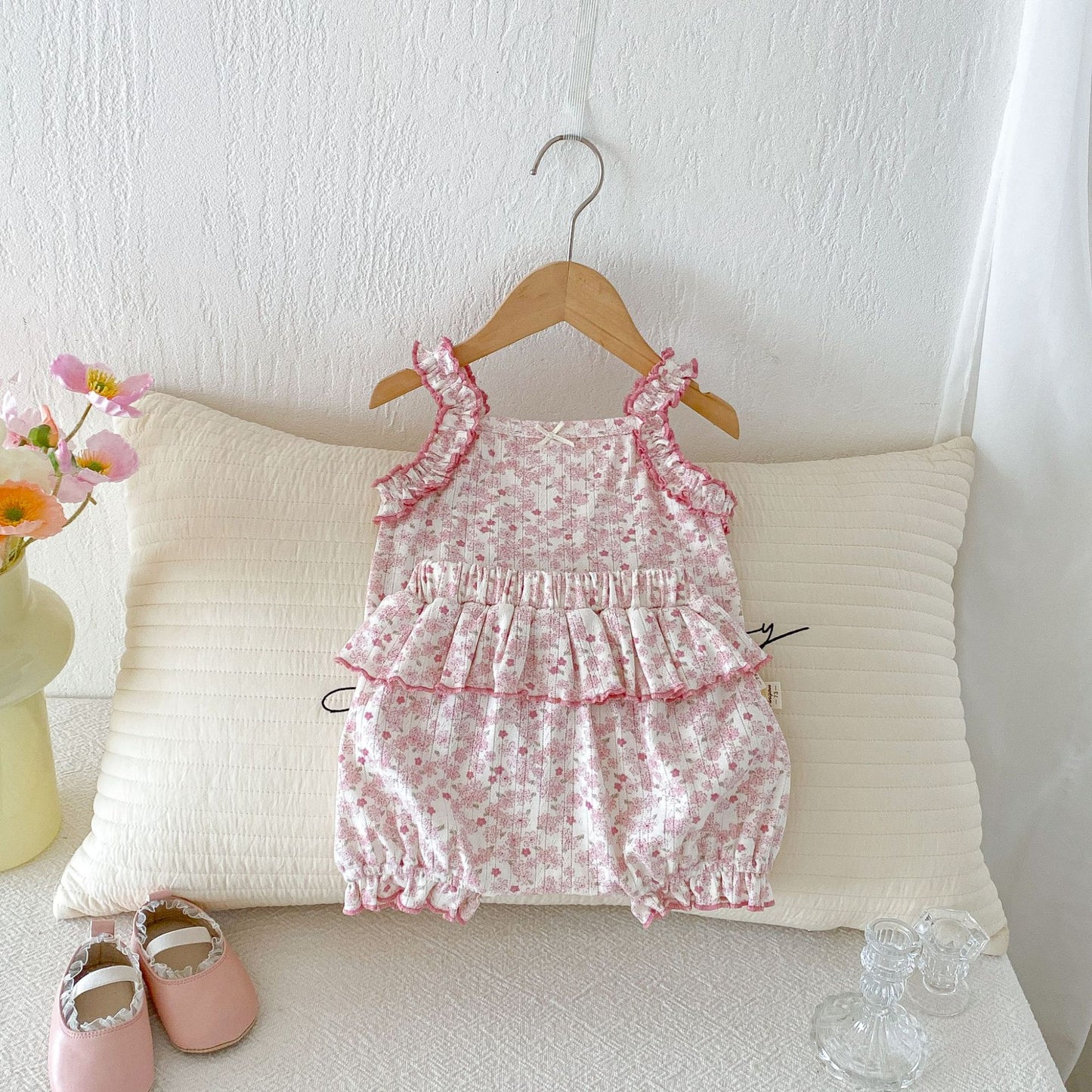 Floral Ruffle Tank Top Shorts Set 小花柄 キャミソールショートパンツ セット【mh0013432】