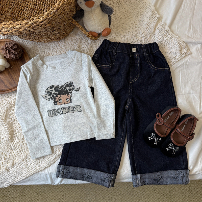 キッズ キャラクタープリント 長袖 Tシャツ【mh0014524】