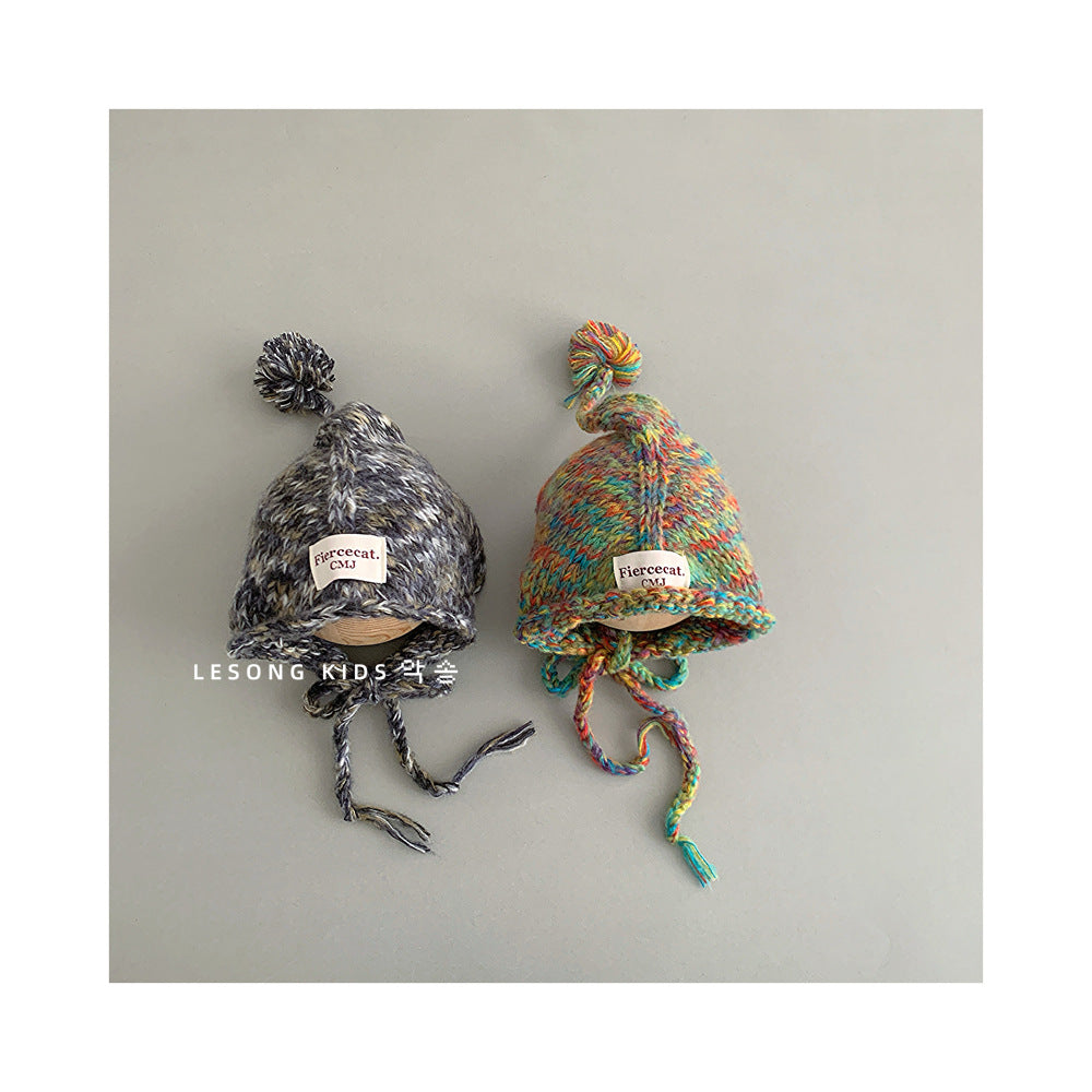 キッズ帽子 ニットキャップ カラフルネップ ロールブリム【mh0011848】