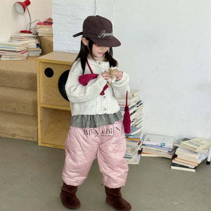 中綿防寒パンツ ジョガーパンツ 暖パン ロゴプリント【mh0011916】