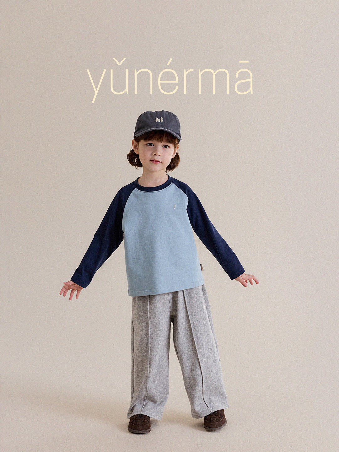 Pantalones largos de chándal rectos con pinzas delanteras centrales para niños y jóvenes [mh0014247]