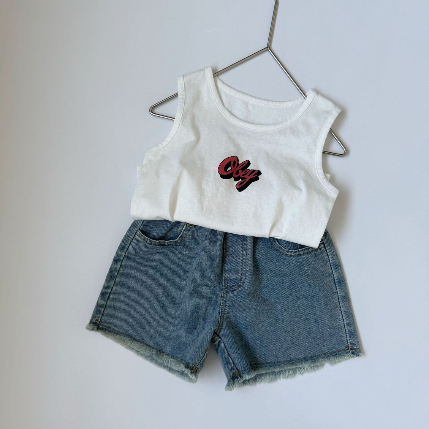 Fringed Raw Hem Denim Shorts フリンジ デニムショートパンツ【mh0013643】