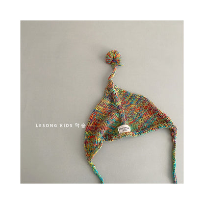 キッズ帽子 ニットキャップ カラフルネップ ロールブリム【mh0011848】