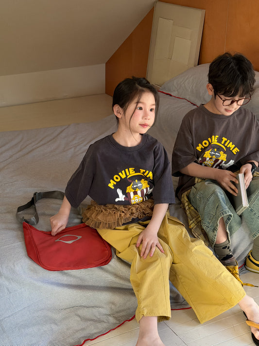 Popcorn Print Cotton T-shirt