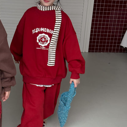 セットアップ キッズ 裏起毛 ロゴ 厚手 スウェット カジュアル ルーズフィット【mh0011670】