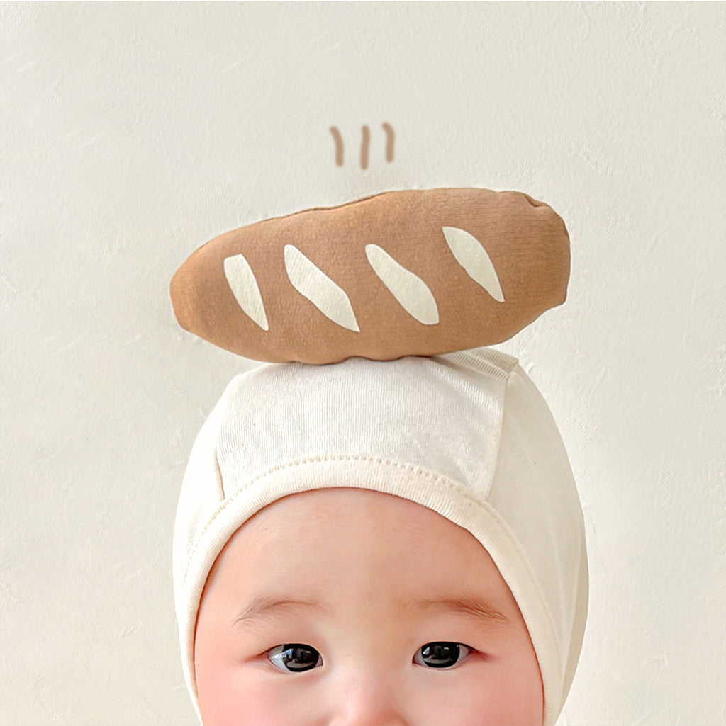 Baguette Motif Long Sleeve Romper Bonnet Set バゲット 長袖ロンパース 帽子 セット【mh0013396】