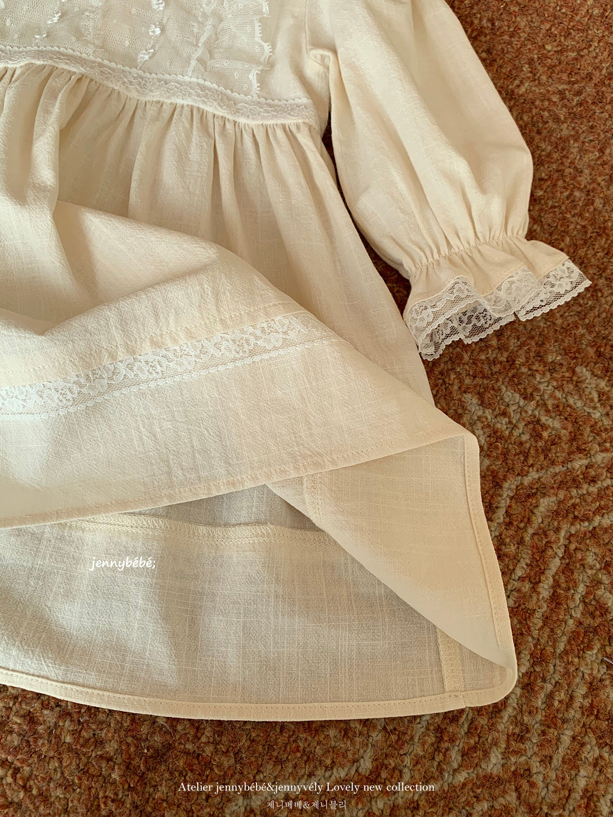 Lace Collar Cotton Romper Dress レース 襟付き コットン ロンパース ドレス【mh0012551】