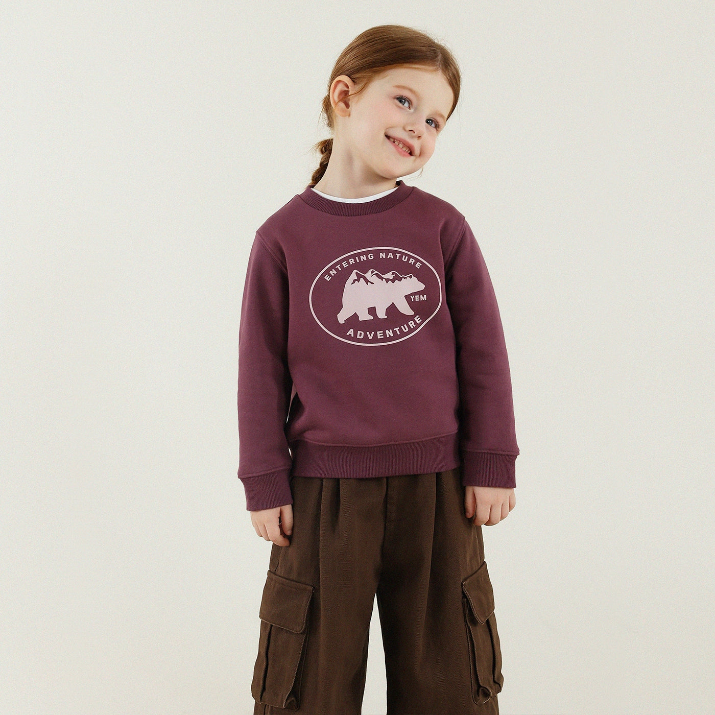 -長袖スウェットシャツ 裏起毛 プリント クルーネック 暖か【mh0011342】 - mamahalo shop - 長袖Tシャツ -  べビー服 - 子供服 - 男の子 - 女の子