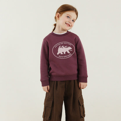 -長袖スウェットシャツ 裏起毛 プリント クルーネック 暖か【mh0011342】 - mamahalo shop - 長袖Tシャツ -  べビー服 - 子供服 - 男の子 - 女の子