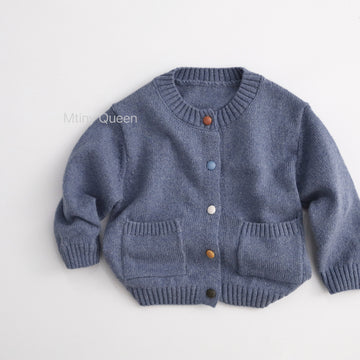 Multi-color Button Cotton Cardigan コットン ニット カーディガン【mh0012505】