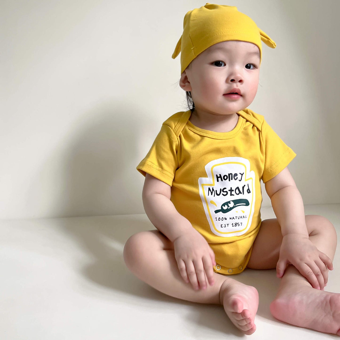 Short-Sleeve Sauce Print Costume Romper マスタード/ケチャップ 半袖ロンパース コスチューム【mh0013372】