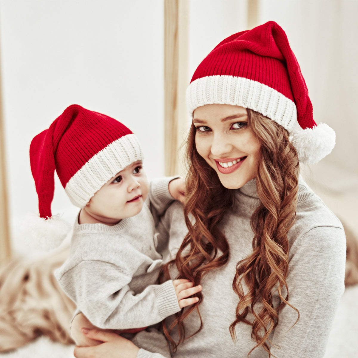 Baby Kids Knit Santa Pom-pom Hat Knit Cap 【mh0000889】