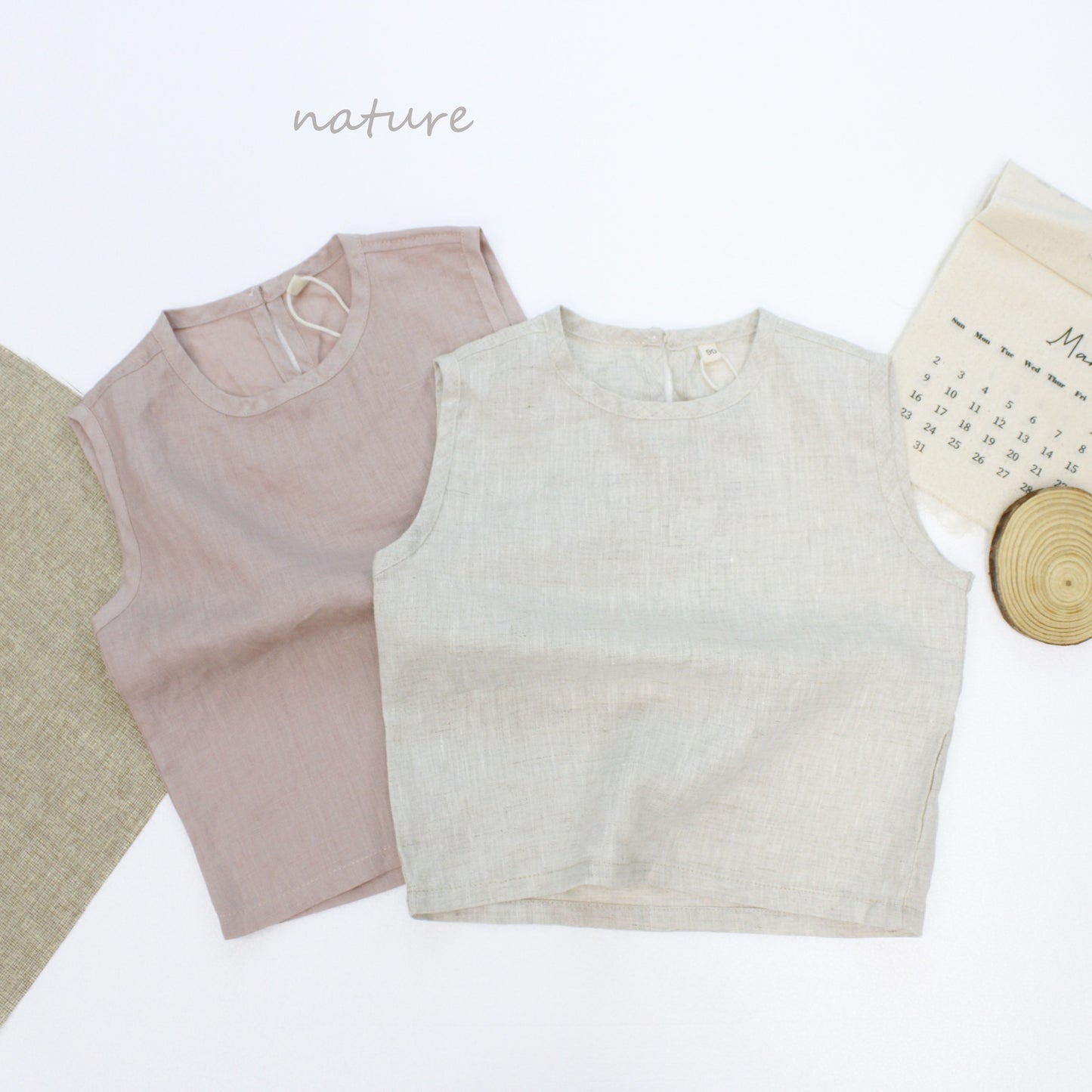 Minimalist Pullover Linen Vest リネン ノースリーブトップス【mh0013633】