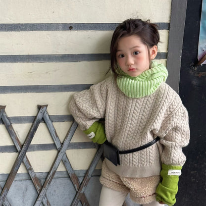 ケーブル編みクルーネックセーター【mh0010906】