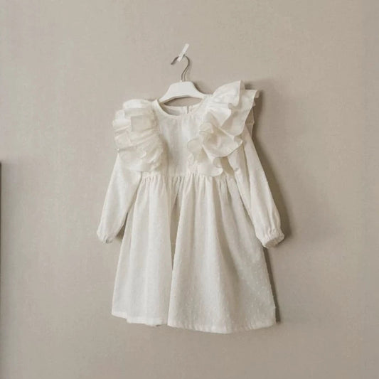Vestido infantil británico estilo JK, de algodón con jacquard afelpado y manga larga, para primavera y otoño de 2027, INS, niñas rusas【mh0014748】
