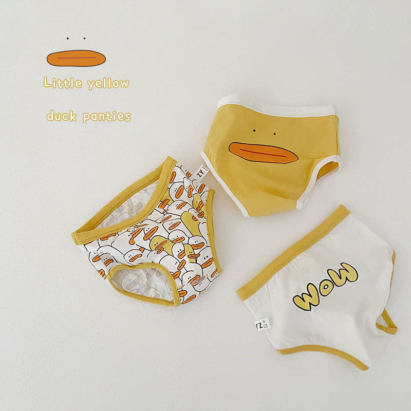 Animated Duck Print Comfy Briefs ダック ショーツ 3枚セット【mh0013557】