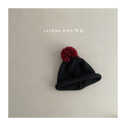 キッズ帽子 ニット ぽんぽん ロールブリム ニットキャップ【mh0011806】