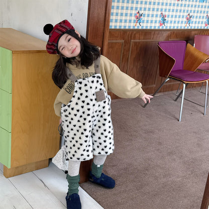 ハートフリースサロペット ショートサスペンダーパンツ【mh0011923】